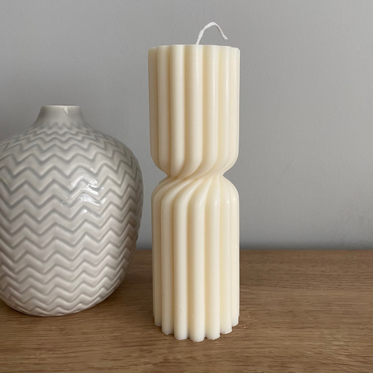 Chunky Ribbed Hourglass Candle