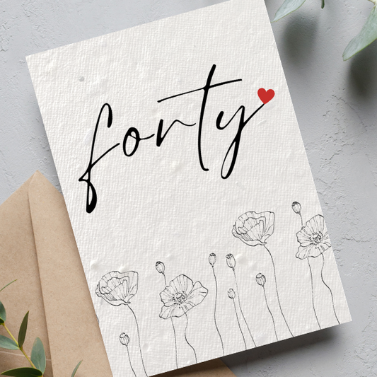 40th Birthday Cards | Card for 40th Birthday | Dear Emily Designs