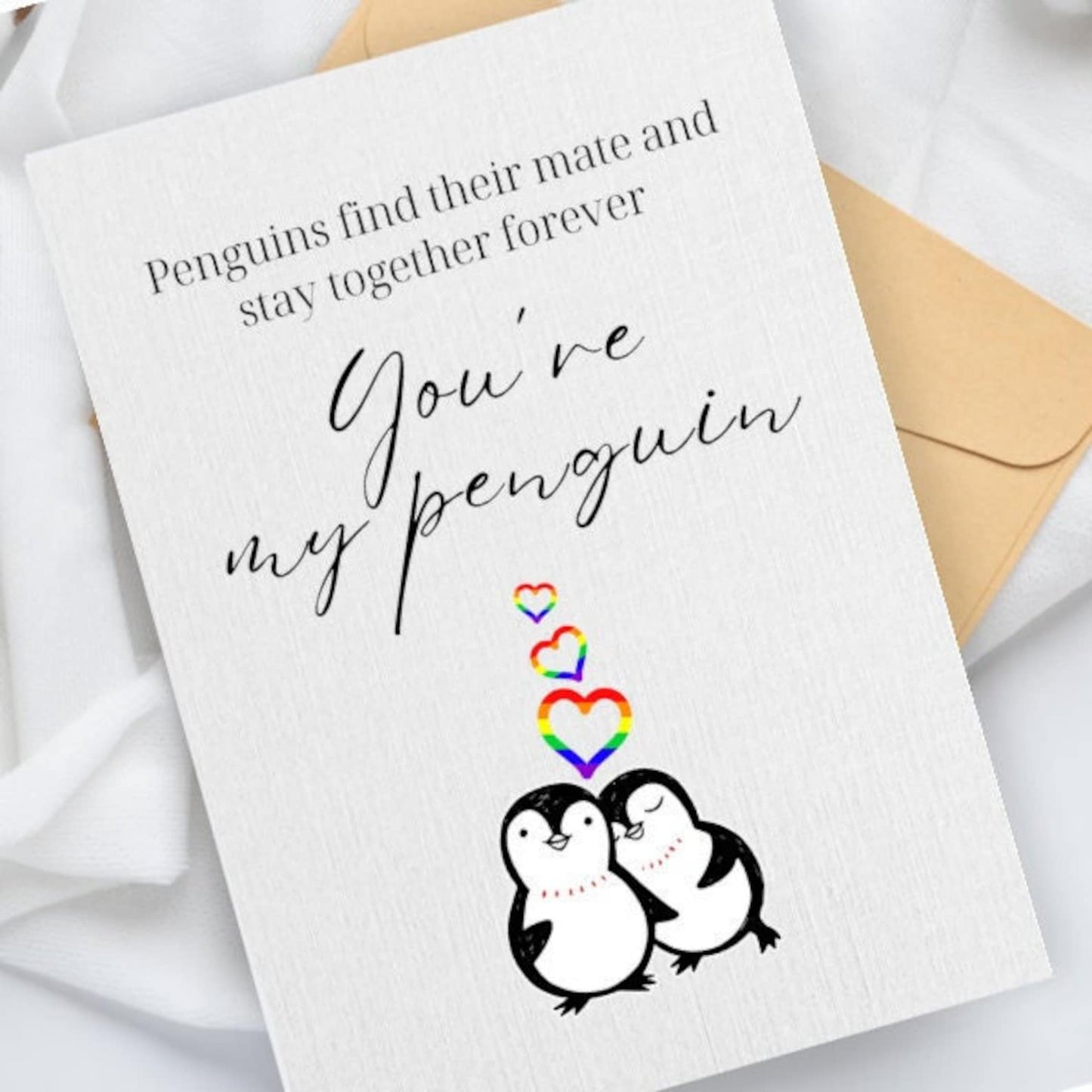 You’re My Penguin Card LGBTQ Gay Lesbian Same Sex Card