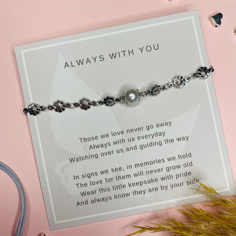 Silver Pearl Bracelet | Sympathy Gift and Poem | Dear Emily Designs