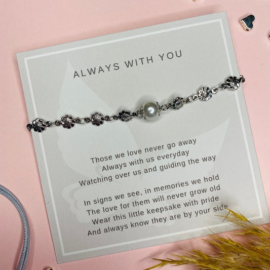 Silver Pearl Bracelet | Sympathy Gift and Poem | Dear Emily Designs