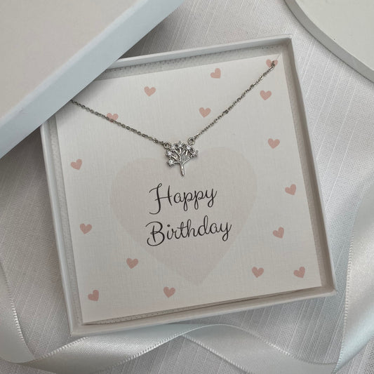 Sterling Silver Wishing Tree Necklace Pendant | Happy Birthday Gift for Her