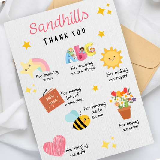 Personalised Thank You Nursery Card